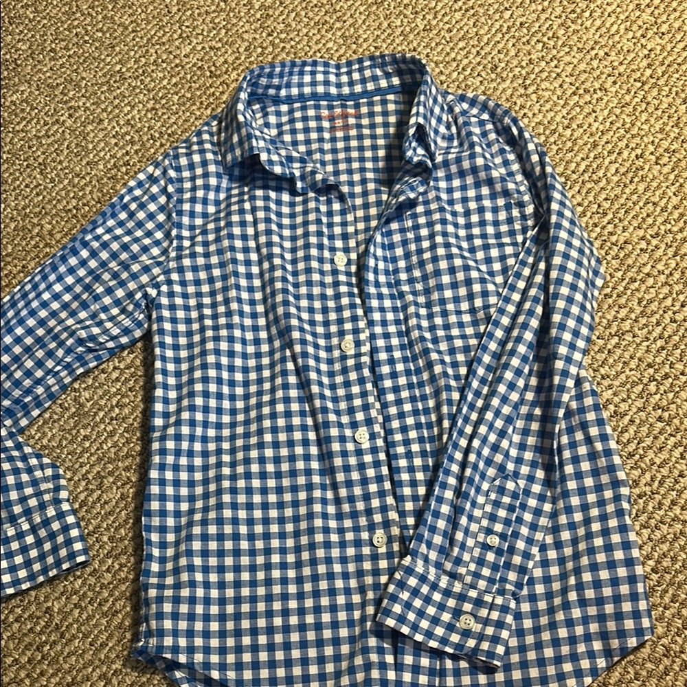Blue Plaid Boys Long Sleeve Button Up Shirt